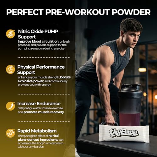 OxyEnergy Max Pump Stim-Free Pre Workout Powder for Men Women, Nitric Oxide Booster, Grape 30 On-The-Go Servings, Support Blood Flow, Performance & Recovery| L-Citrulline, Beta Alanine, Creatine - Image 5