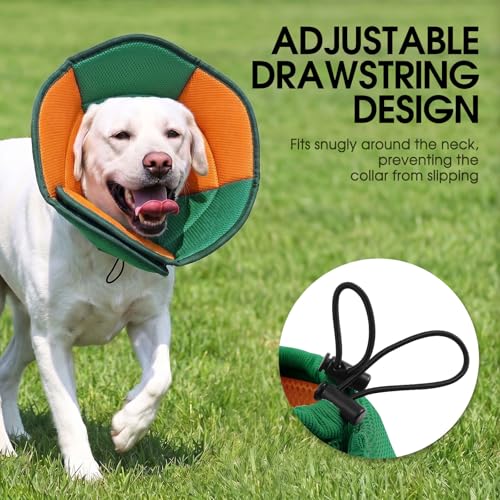 Image of Dog Cone - Soft Cone for Dogs to Stop Licking, Pet E-Collar Alternative After Surgery, Adjustable Pet Recovery Collar for Wound Healing, Pine Green Small