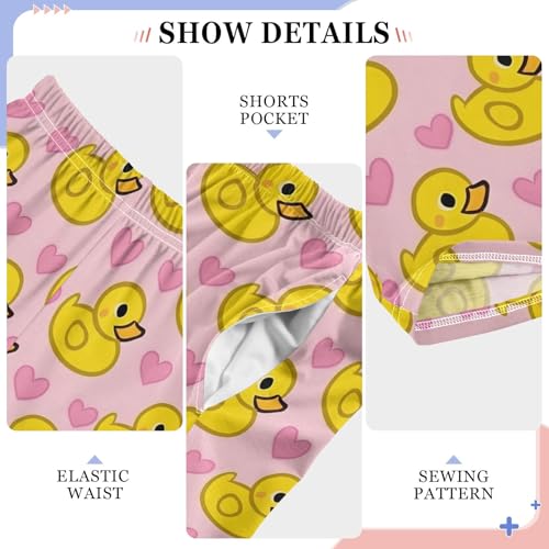 Cute Yellow Rubber Ducks Cute Pajama Pants, Soft Sleepwear Lounge Pants Pajama Pj Bottoms for 6-14 Years4