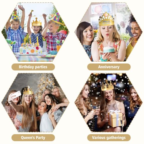 Sozakka 20 Pezzi Corone di Carta Oro Coroncine