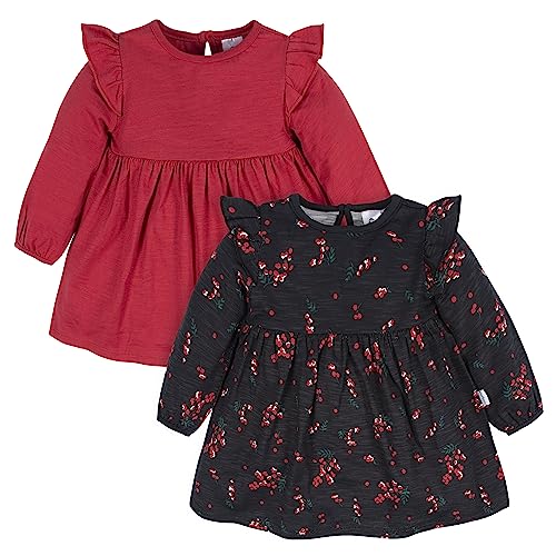 Image of Gerber Baby Girls' Toddler 2-Pack Long Sleeve Dresses