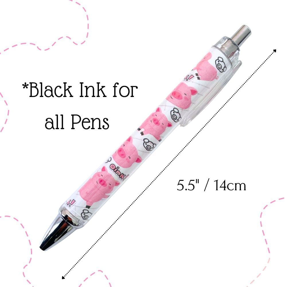 Pig Writing Pens 6PC Cute Fun Funny Cool Adorable Pigs Pigpen for School Office Supplies Party Favors Theme Notepad Sticky Notes Desk Accessories Items Stuff Collectibles Gifts for Kids Women - Image 2
