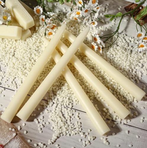 Image of White Beeswax Taper Candles,Non-Toxic Bees Wax Candle for Home,8Inch,18Pack
