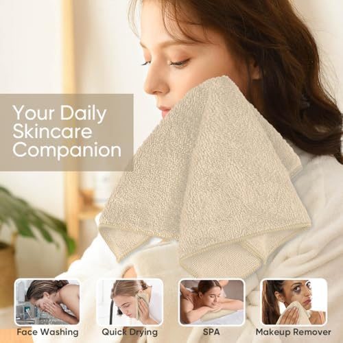 HOMEXCEL Washcloths 12PK, Ultra Soft&Highly Absorbent Face Towels, 12X12 in - 3