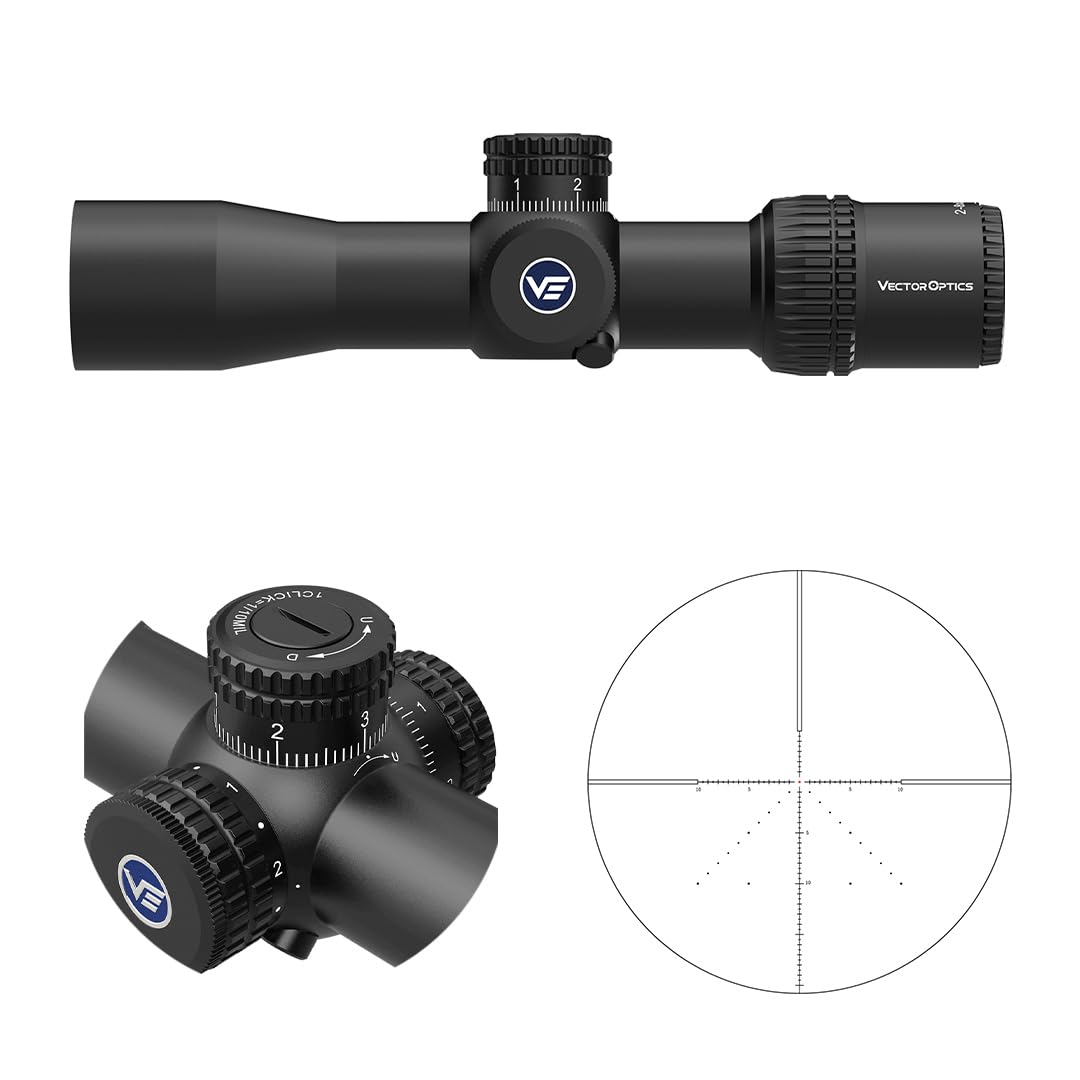 Vector Optics SCOC-43 Veyron 2-8x32IR SFP Zielfernrohr für Sport, Airsoft und Jagd, Luftgewehr, Ziel-Visier, Gewehrzielfernrohr, Rifle Scope, umfangreiches Zubehör