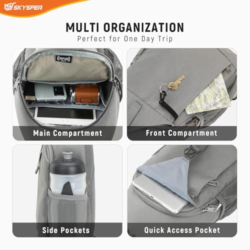 SKYSPER Schultertasche Brusttasche Crossbody Sling Bag Anti-Diebstahl Umhängetasche für Herren & Damen