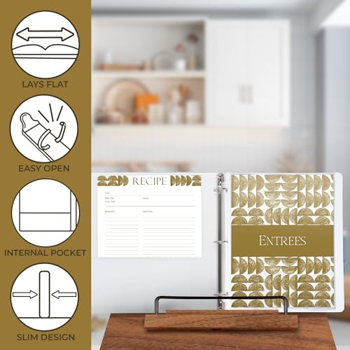 Image of Samsill Recipe Binder Full Page 8.5 x 11 Kit, 1 Inch D-Ring, Textile Design