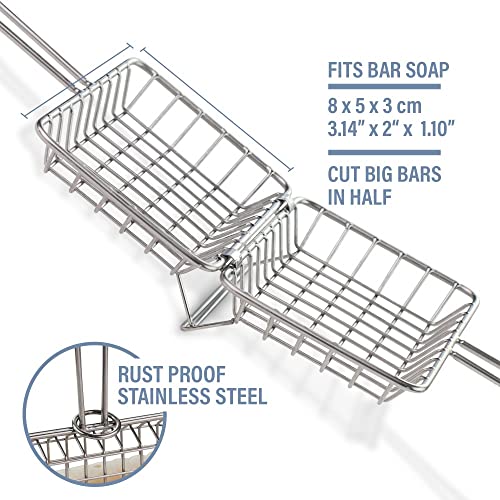 Image of Stainless Steel Soap Shaker with Feet for Dry Dish Soap Bars by Country Trading Co. | Self-draining design keeps bar soap dry between uses, reduces waste, and is ideal for bathroom, laundry, and cleaning