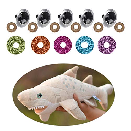 Plastic veiligheidsogen, 100 sets handgemaakte poppenogen met glitterringen voor Amigurumi Puppet knuffeldier en… - Image 4