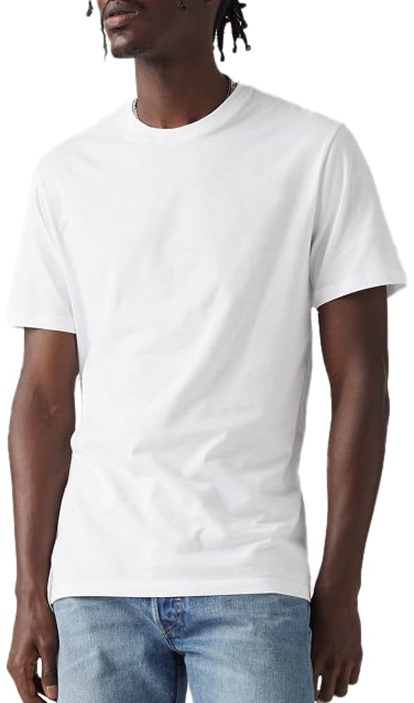 Levi's Men's Slim 2-pack Crewneck Tee, White + White, XXL