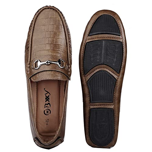 Image of Men's Synthetic Leather Material Casual Driving Loafer Buckle Shoes