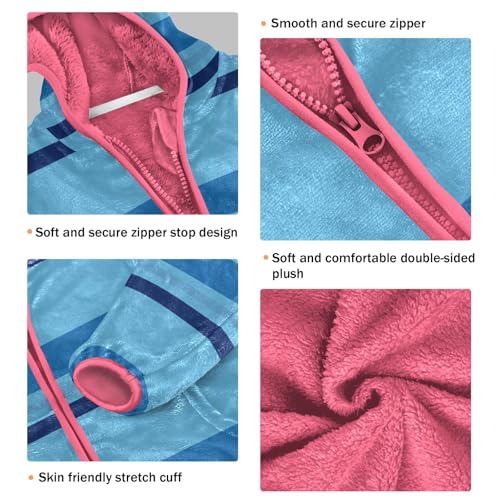 GuoChe Blue Ocean Stripes Boys Sherpa Jacket3