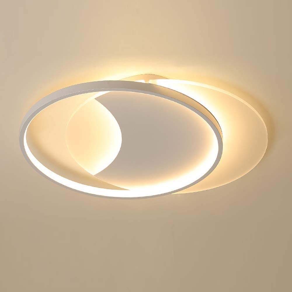Modern LED Ceiling Light Living Room Dimmable with Remote Control Round Annulus White Ceiling Lamp Design Luminaire Bedroom Indoor Lighting Decoration,65*53CM