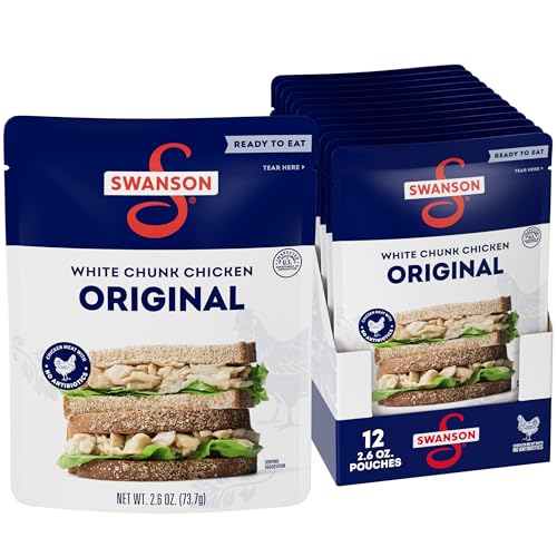 Image of Swanson Original White Chunk Fully Cooked Chicken, Ready to Eat, Simple On-the-Go Meals, 2.6 OZ Pouch (Case of 12)