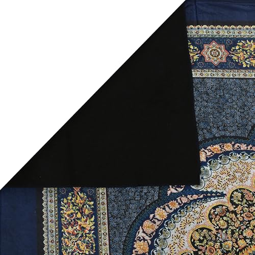 Image of Cotton Bolls Textiles Rugs for Living Room 5x7 Feet Large Size | Lightweight Foldable Carpet for Bedroom & Hall | Easy to Handle During Daily Cleaning | Travel Friendly Printed Rug | Navy