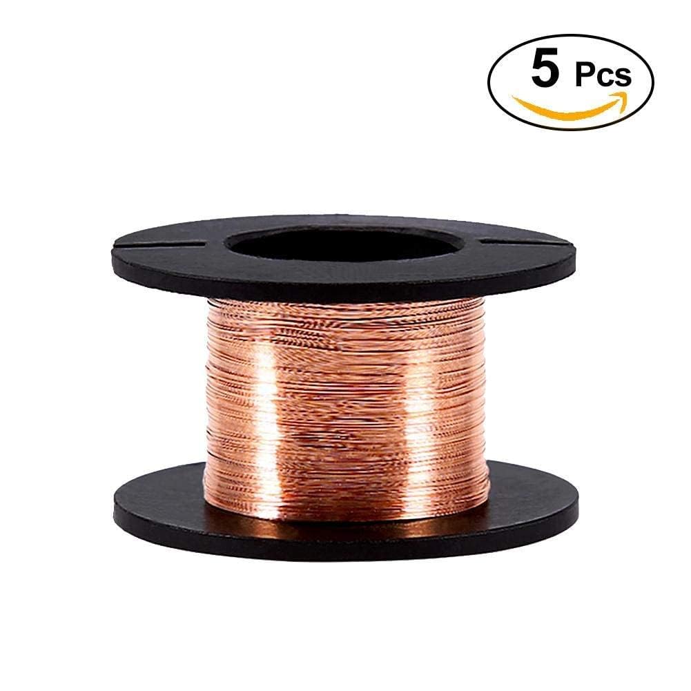 Alambre de Bobina Esmaltado 0.1mm 15m Cobre 5pcs