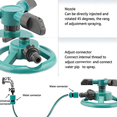 Ajcoflt Aspersor de disco Aspersor de jardim Irrigação Aspersor de gramado rotativo Cobertura de gra