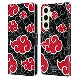 Head Case Designs Officially Licensed Naruto Shippuden Akatsuki Iconic Leather Wallet Case Compatible with Samsung Galaxy S25+