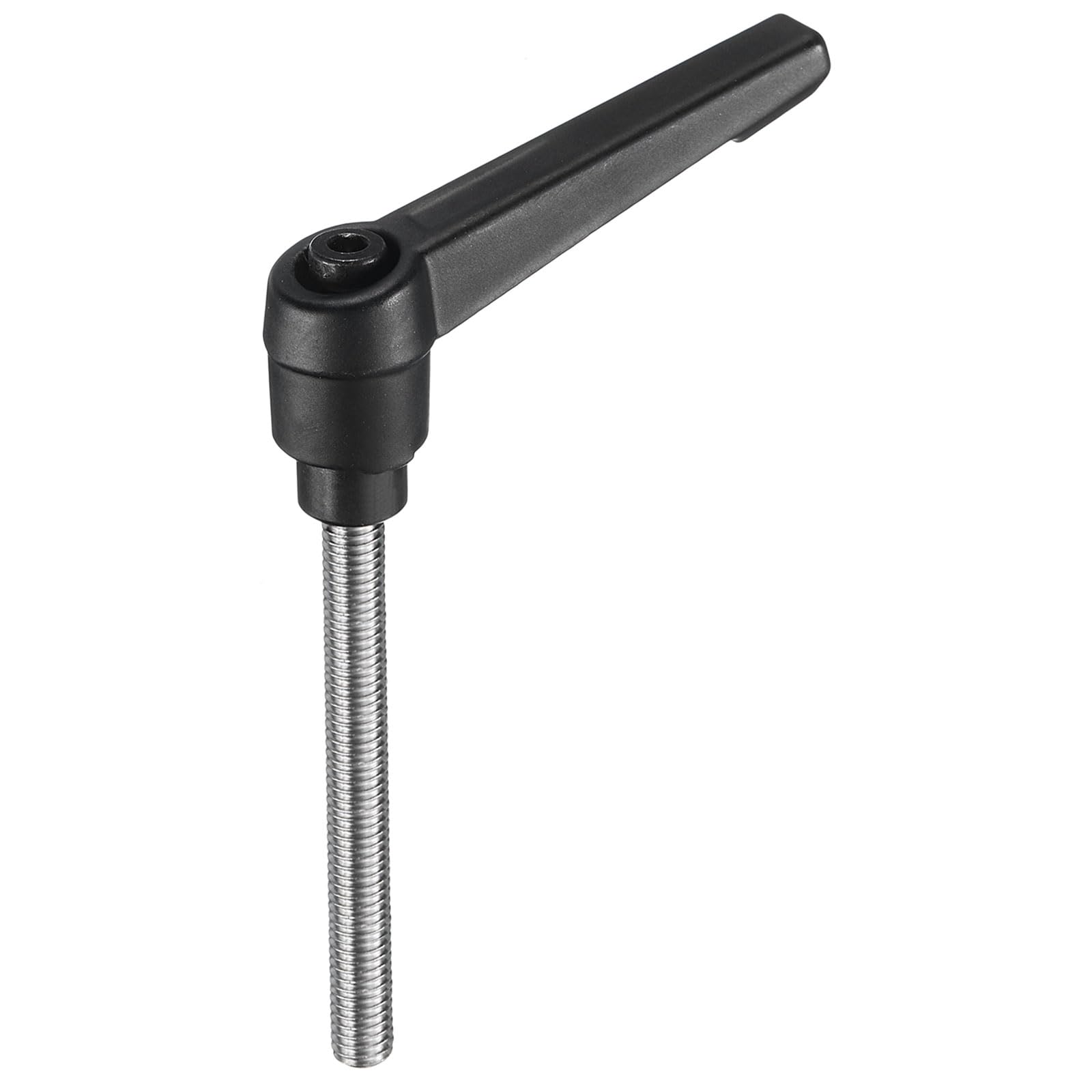 uxcell Adjustable Clamping Lever Handle M6 x 60mm Metric 304 Stainless Steel Male Threaded Stud Hand Knobs Push Button Ratchet Rotating Screw Handles Bolts with Locking Lever Black