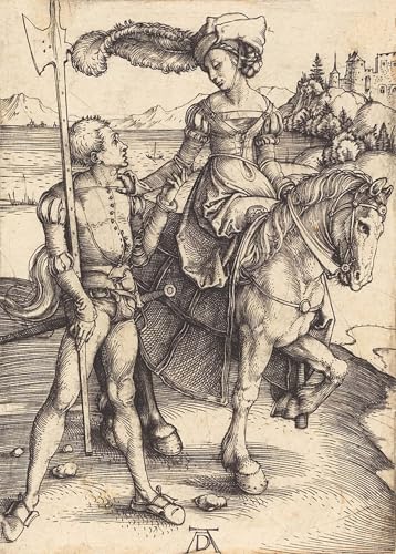 Tableaux Toile Dame à cheval d'Albrecht Dürer Poster Déco Murale 60x90cm