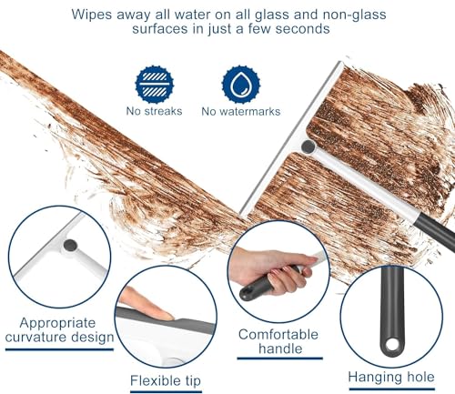 Image of RECLUSE 360 Rotatable Wiper - Cleaning Glass Wiper Window Cleaner, Shower Squeegee for Glass Doors, Rubber Window Squeegee, Small Squeegee for Shower Glass Door, Shower Glass Cleaner