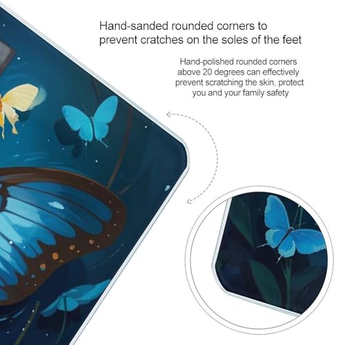 Báscula digital de baño con diseño mariposa azul miniatura 4