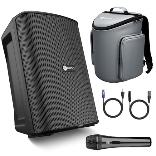 NBVOICE All-in-1 Portable Speaker System, Powerful Bass, 2-Way Powered 8