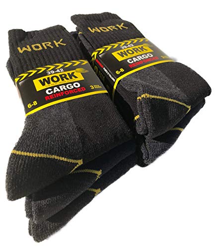 Schlösser Socks Milano 6 paar sokken voor heren van badstof van katoen versterkt tegen doordringen, zwart of verschillende -  - 43-46