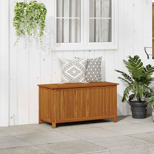 Rantry Baúl de jardín 113 x 50 x 58 cm de madera maciza de acacia