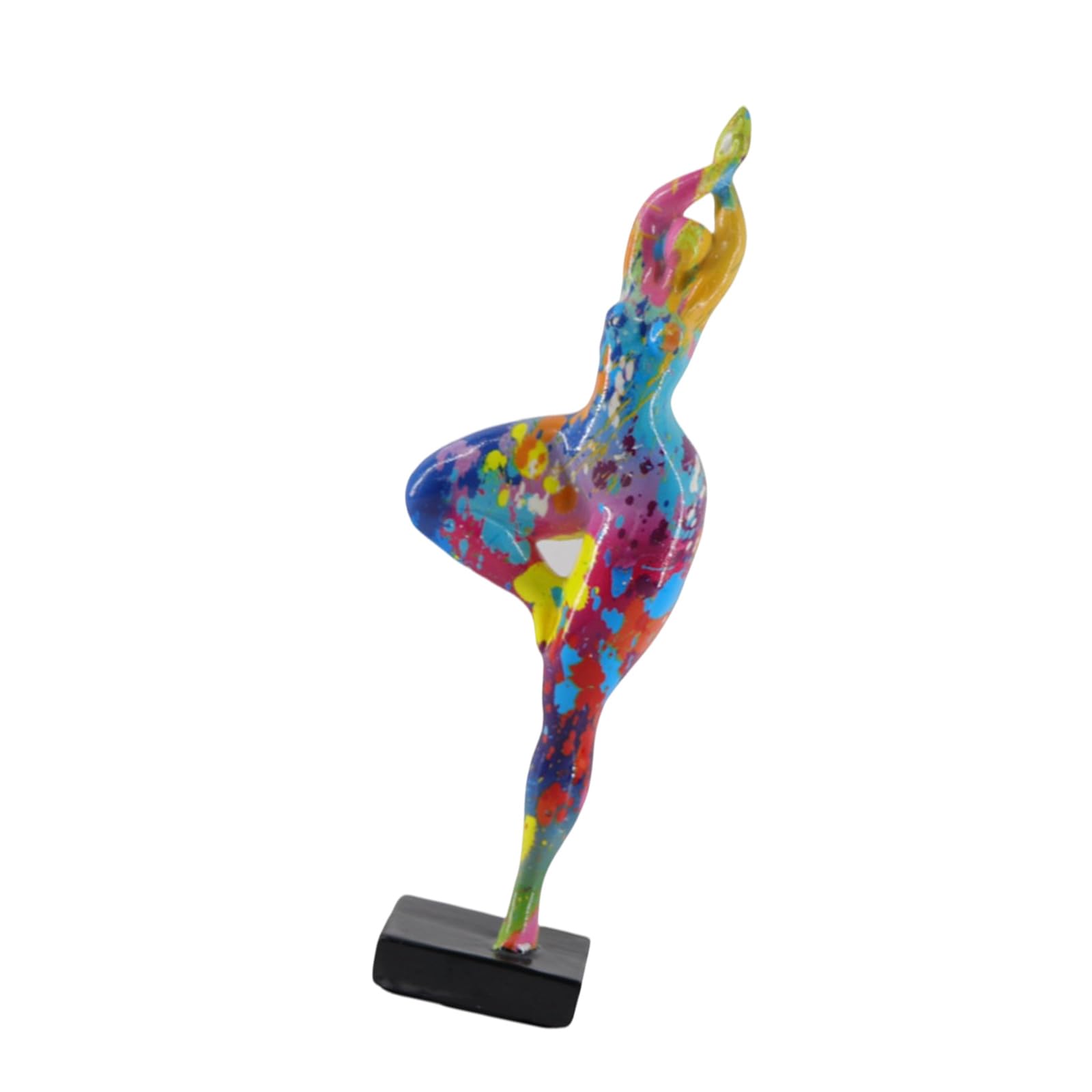 Artistic Dancer Resin Sculpture Ornament Graffiti Colorful Abstract Lady Figurine Decors for Bookshelves Desk Display Colorful Lady Figurine for Bookshelf Display