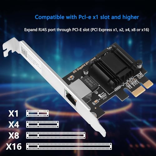 GINTOOYUN tarjeta de red PCI 5Gbps Ethernet, interfaz PCI Express 4.0, compatible con Windows 10, 11 y Linux miniatura 2