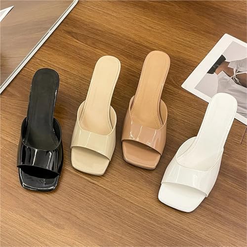 Kitten Heels Women High Heel Sandals Summer Square Toe Open Elegant Casual Comfortable3