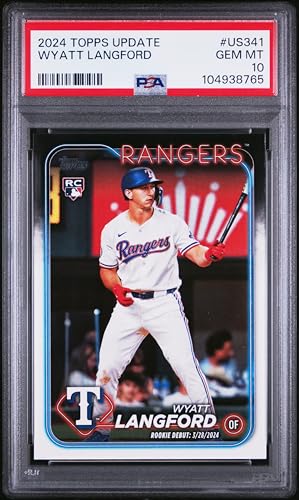Graded 2024 Topps Update Wyatt Langford #US341 Rookie RC Baseball Card PSA 10 Gem Mint