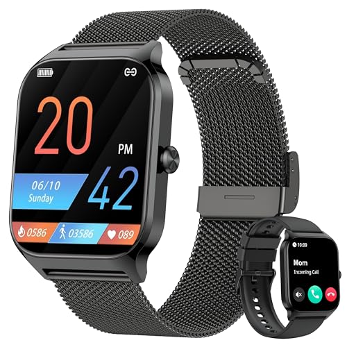 Image of Smart Watch, 1.85'' Smart Watches Women Men Make /Answer Call, Heart Rate /Blood Pressure /Sleep Monitor, 110+Sports Modes, Voice Control, Waterproof Fitness Watch Compatible for Android & iPhone