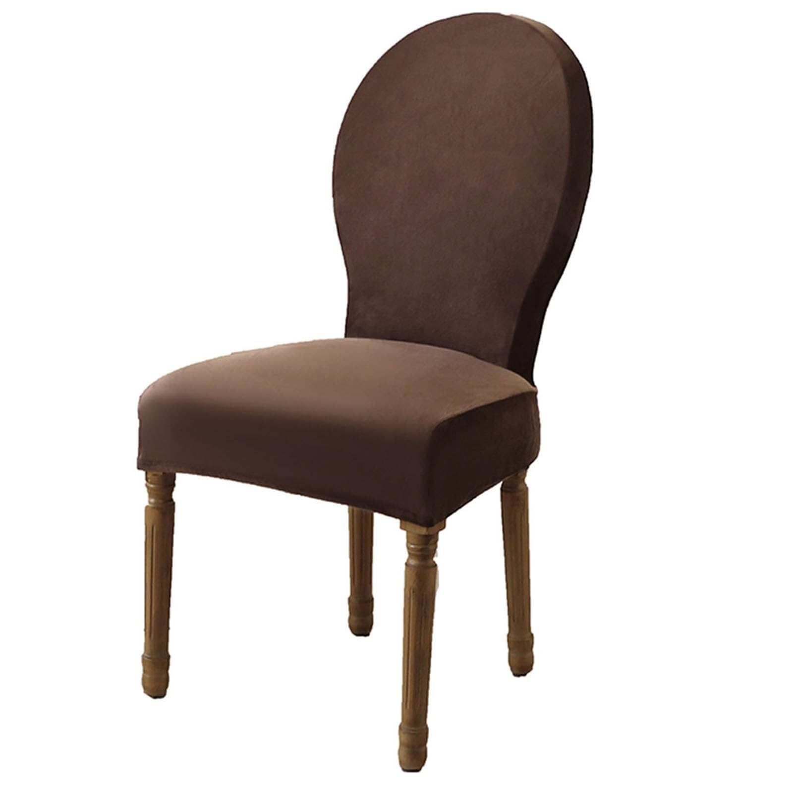 NMVAWIPT Round Back Dining Chair Slipcovers, Velvet French Country Style With Elastic Bottom, Stretch Pet-Friendly Covers(3#,2 PCS)