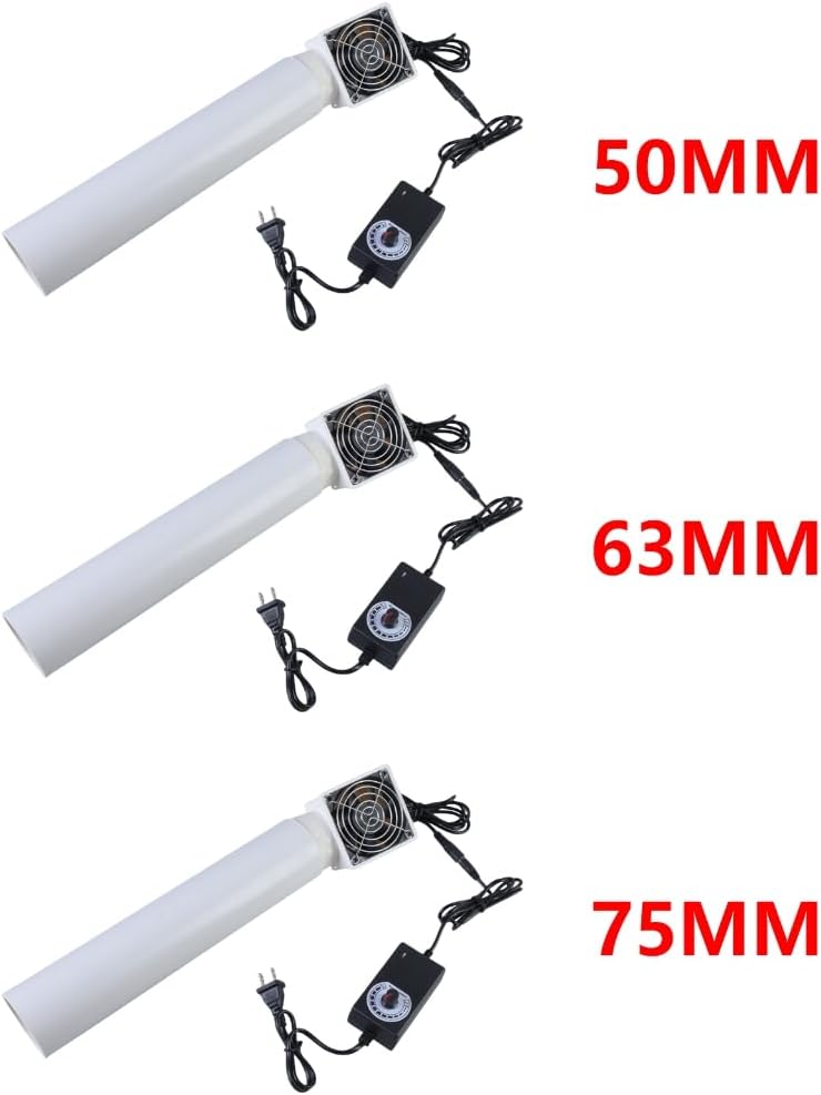 DAYnagh High Speed 12V Exhaust Fan With 50mm/63mm/75mm Duct Size, Low Noise With 5190RPM Speed For Quick Fumes Evacuation Air Intake and Exhaust (Duct Φ75mm)