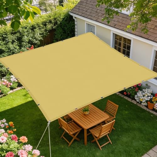 Voile d'ombrage étanche rectangulaire 2x3.5m jaune sable - 2