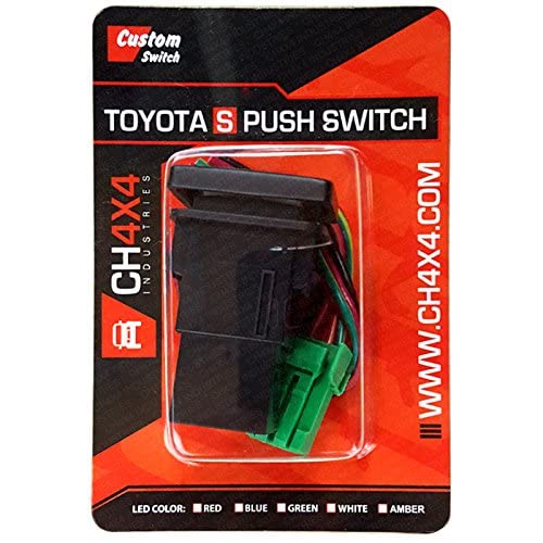 Ch4X4 Push Switch For Toyota Tacoma 3Rd Gen 12V 3Amp - Led Light Bar Symbol 2 - Amber Led #TOP3