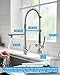 Fapully Commercial Single Handle Pull Down Sprayer Brushed Nickel Kitchen Faucet, Kitchen Sink Faucet with LED Light