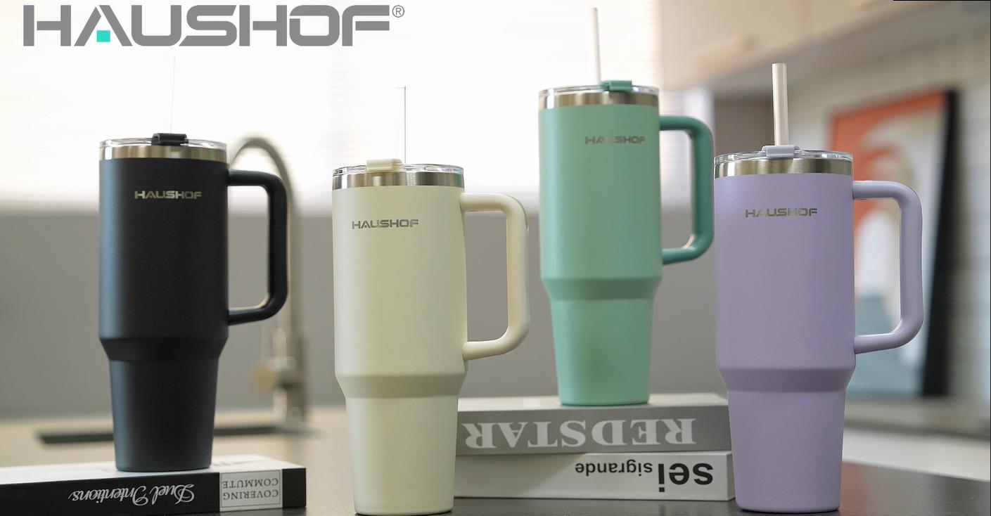 Amazon.com | HAUSHOF 40 oz Tumbler with Handle and Straw
