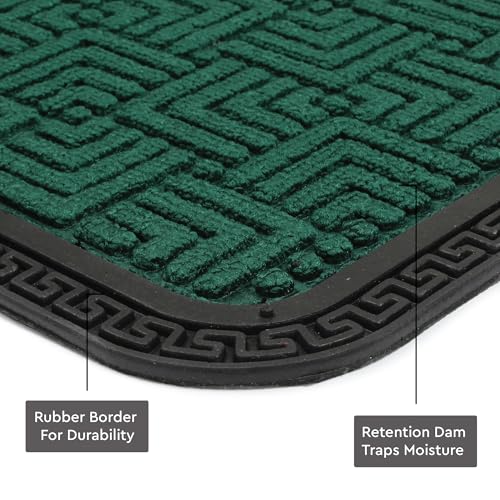 Image of Encasa XO Door Mat for Home Entrance, Polypropylene Floor Mat Green