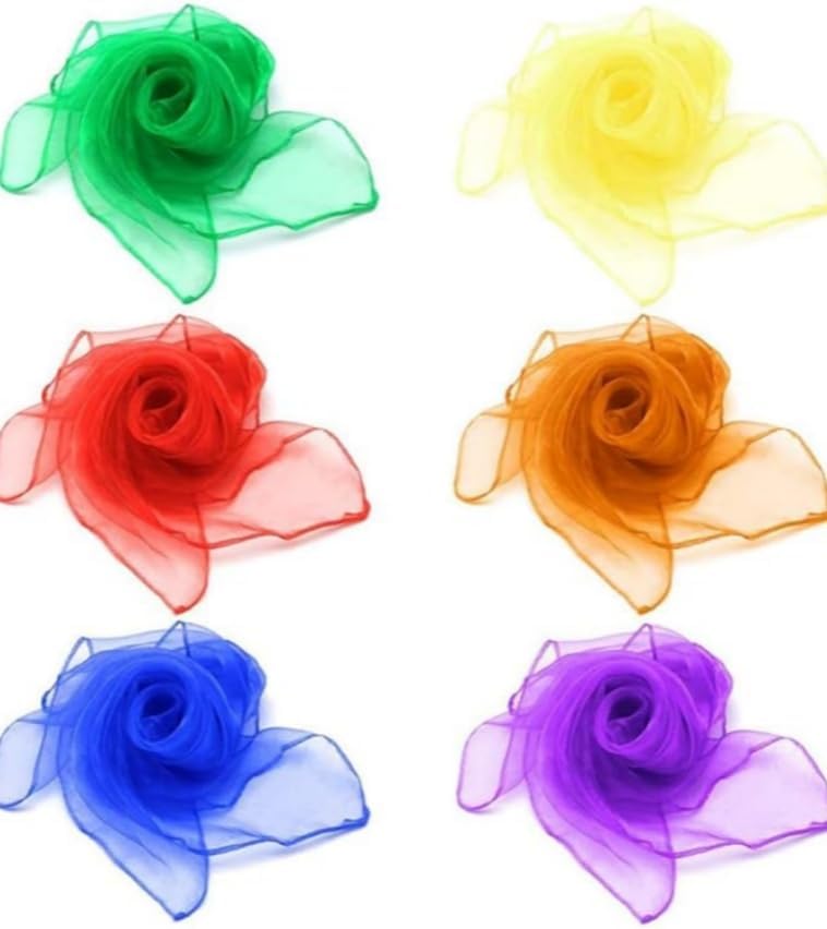 Generic6 scarves, performance dance scarves, multi-color square juggling silk sensory magic toy accessories, sports scarves, square juggling dance scarves