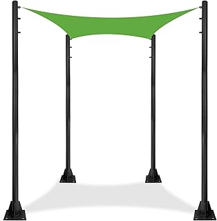 Shade Sail Poles, Heavy Duty Sun Shade Sail Post Kit, Screw in Poles for Sun Shades Outdoor Patio, 12 Ft Support Awning Canopy Shade Sail Poles for Ground Sail Backyard Wedding