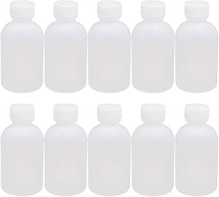 Aexit 10Pcs 60ml gauge PE Plastic Clear White Narrow Mouth Laboratory Liquid Chemical Reagent Sample Bottle Storage