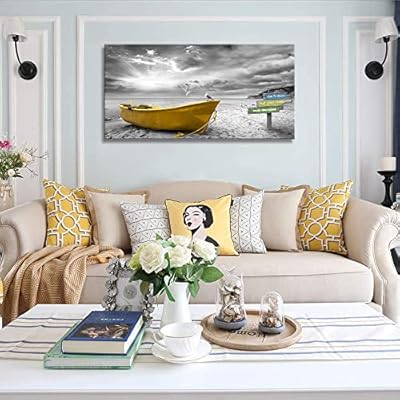 Coastal Wall Decor Beach Wall Art Large Boat Canvas Wall Art Sea Artwork for Wall Nautical Ocean Decor Sailboat Decor… 51sA1jiBtML. SS400