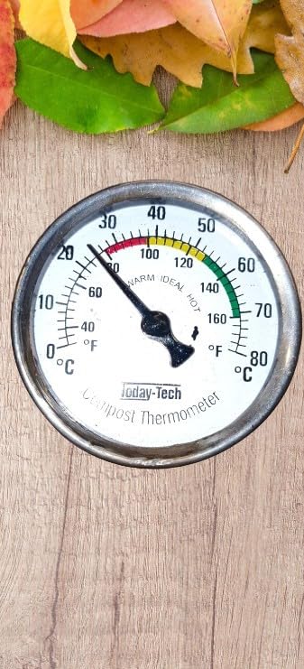 Compost Thermometer Soil - Stainless Steel Dial Thermometer for Home and Backyard Composting - 50mm Diameter C&F Dial, 295mm Temperature Probe-picture-29
