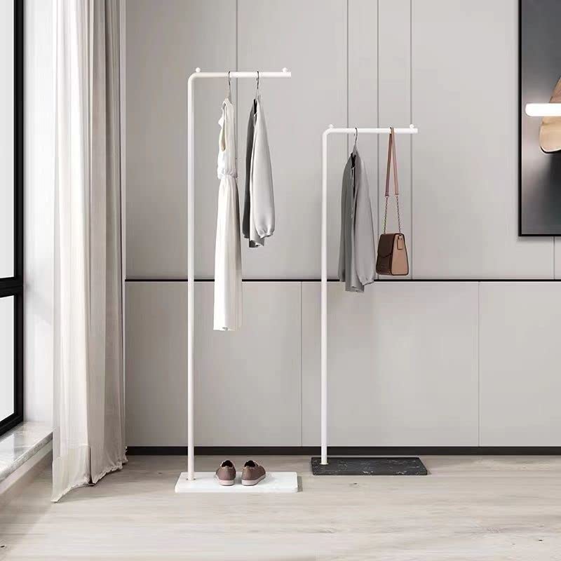 Porte-manteau blanc 170 cm avec étagère basse pour entrée et chambre