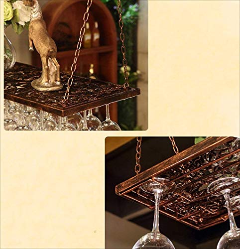 Casier à vin suspendu en fer rétro NMDCDH pour bar et cuisine 80x31cm