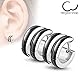 Bungsa Rosegold - Gestreifte Creolen Ohrringe - 4 FARBEN - Edelstahl 1 Paar (Ohrschmuck Ohrklemmen Studs Damen Frauen Herren Mode Earrings)