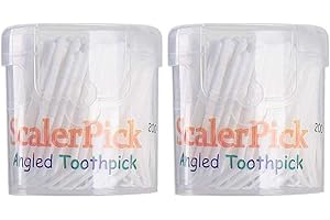 Convenient Household Teeth Cleaning Curved Hook Plastic Tooth Picks 400pcs